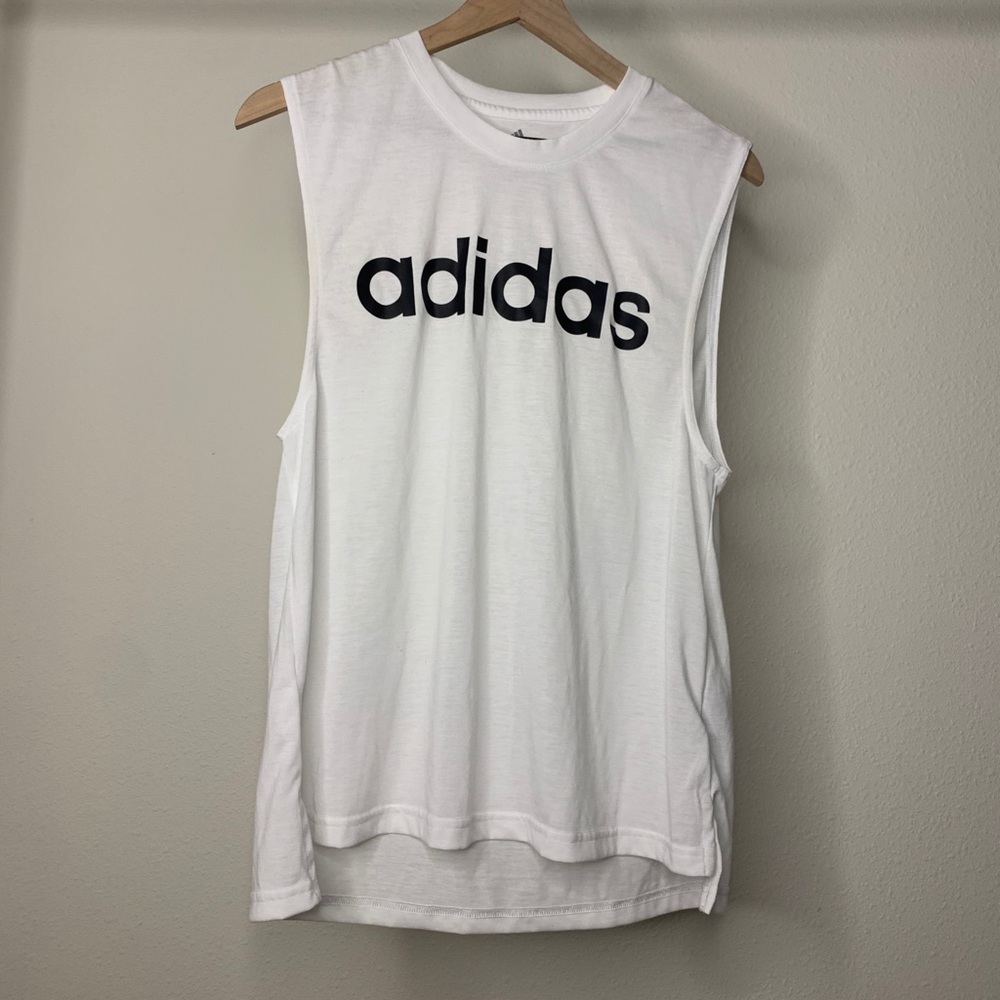 White Adidas Muscle Tank